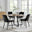 Santorini Brown Round Dining Table And 4 Black Pesaro Black Leg Chairs