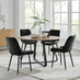 Santorini Brown Round Dining Table And 4 Black Pesaro Black Leg Chairs