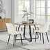 Santorini Brown Round Dining Table And 4 Cream Pesaro Black Leg Chairs