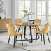 Santorini Brown Round Dining Table And 4 Mustard Pesaro Black Leg Chairs