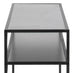 Seaton Black Open Shelf Console Table