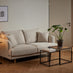 Seaton Square Oak Effect and Black Nest of  2 Side Tables