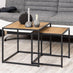 Seaton Square Oak Effect and Black Nest of  2 Side Tables