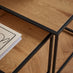 Seaton Square Oak Effect and Black Nest of  2 Side Tables