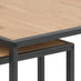 Seaton Square Oak Effect and Black Nest of  2 Side Tables