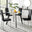 Seattle Glass and Black Leg Square Dining Table & 4 Black Milan Chrome Leg Chairs