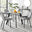 Seattle Glass and Black Leg Square Dining Table & 4 Grey Pesaro Black Leg Chairs