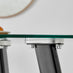 Seattle Glass and Black Leg Square Dining Table & 4 Grey Pesaro Black Leg Chairs