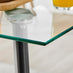 Seattle Glass and Black Leg Square Dining Table & 4 Black Milan Chrome Leg Chairs