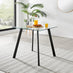 Seattle Glass and Black Leg Square Dining Table & 4 Grey Pesaro Black Leg Chairs