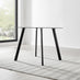 Seattle Glass and Black Leg Square Dining Table & 4 Grey Pesaro Black Leg Chairs