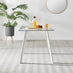 Seattle Square Glass and White Metal 2-4 Seater Dining Table