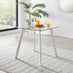 Seattle Square Glass and White Metal 2-4 Seater Dining Table