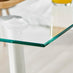 Seattle Square Glass and White Metal 2-4 Seater Dining Table