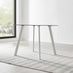 Seattle Square Glass and White Metal 2-4 Seater Dining Table
