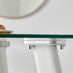 Seattle Square Glass and White Metal 2-4 Seater Dining Table