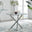 Selina Round Glass and Silver Metal 4 Seater Dining Table