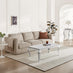Skye Rectangular White Marble Glass and Metal Coffee Table