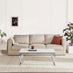 Skye Rectangular White Marble Glass and Metal Coffee Table