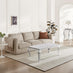 Skye Rectangular White Marble Glass and Metal Coffee Table