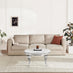 Skye Round White Marble Glass and Metal Coffee Table
