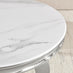 Skye Round White Marble Glass and Metal Coffee Table
