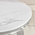 Skye Round White Marble Glass and Metal Coffee Table