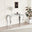 Skye White Marble Glass and Metal Console Table