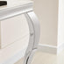 Skye White Marble Glass and Metal Console Table