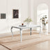 Skye Rectangular White Marble Glass and Metal 6 Seater Dining Table
