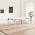 Skye Rectangular White Marble Glass and Metal 6 Seater Dining Table