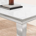 Skye Rectangular White Marble Effect Dining Table & 6 Grey Velvet Belgravia Chairs
