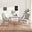Skye Rectangular White Marble Effect Dining Table & 4 Grey Velvet Belgravia Chairs