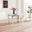 Skye Round White Marble Effect Dining Table & 6 Grey Velvet Belgravia Chairs