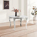 Skye Round White Marble Glass and Metal 6 Seater Dining Table