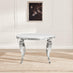 Skye Round White Marble Effect Dining Table & 6 Grey Velvet Belgravia Chairs