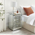 Stella 3 Drawer Crushed Diamond Mirrored Bedside Table