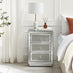 Stella 3 Drawer Crushed Diamond Mirrored Bedside Table