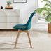 2x Stockholm Scandi Teal Faux Leather and Wood Dining Chairs