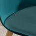 2x Stockholm Scandi Teal Faux Leather and Wood Dining Chairs