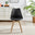 2x Stockholm Scandi Black Faux Leather and Wood Dining Chairs
