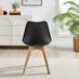 2x Stockholm Scandi Black Faux Leather and Wood Dining Chairs