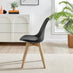 2x Stockholm Scandi Black Faux Leather and Wood Dining Chairs
