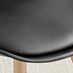 2x Stockholm Scandi Black Faux Leather and Wood Dining Chairs