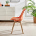 2x Stockholm Scandi Orange Faux Leather and Wood Dining Chairs