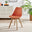 2x Stockholm Scandi Orange Faux Leather and Wood Dining Chairs