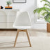 2x Stockholm Scandi White Faux Leather and Wood Dining Chairs