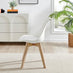 2x Stockholm Scandi White Faux Leather and Wood Dining Chairs