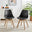 2x Stockholm Scandi Black Faux Leather and Wood Dining Chairs