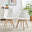 2x Stockholm Scandi White Faux Leather and Wood Dining Chairs